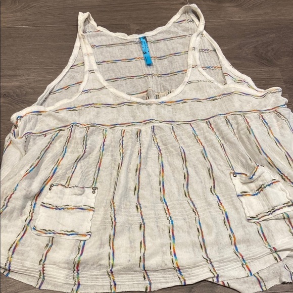 Free People White Asymmetrical Sleeveless Tank Top - Picture 1 of 4